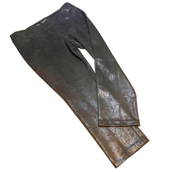 MELANIE LYNE Madison Snakeskin Pull-on Slacks in Black on Black (18) (NWOT) - Picture 3 of 16